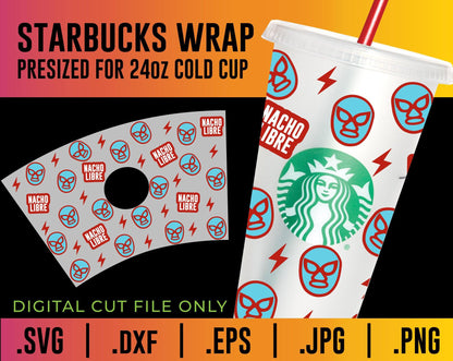Nacho Libre Starbucks Cup Wrap SVG - TheCraftyDrunkCo