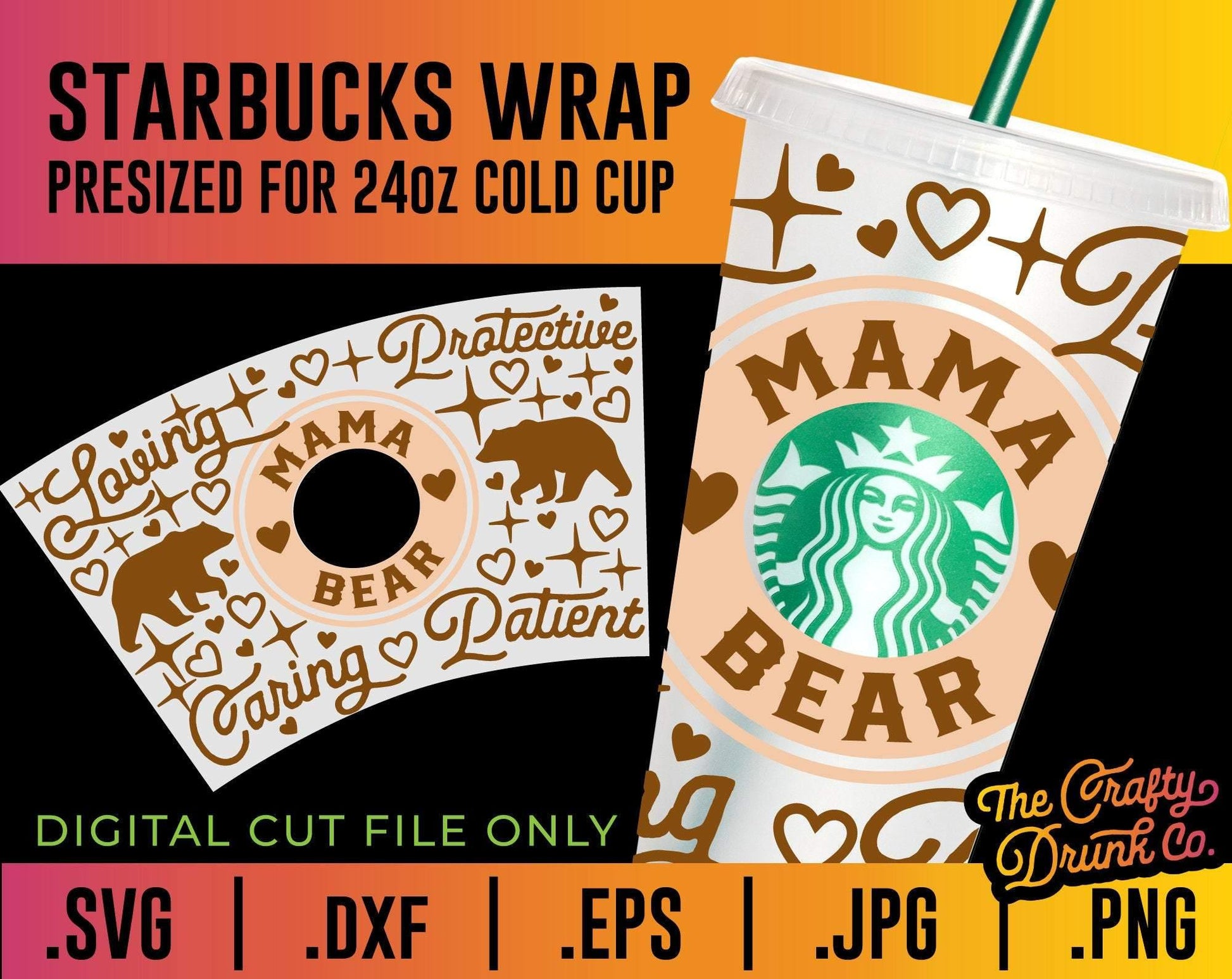 Mama Bear Baby Bear Cup Wrap Bundle SVG - TheCraftyDrunkCo