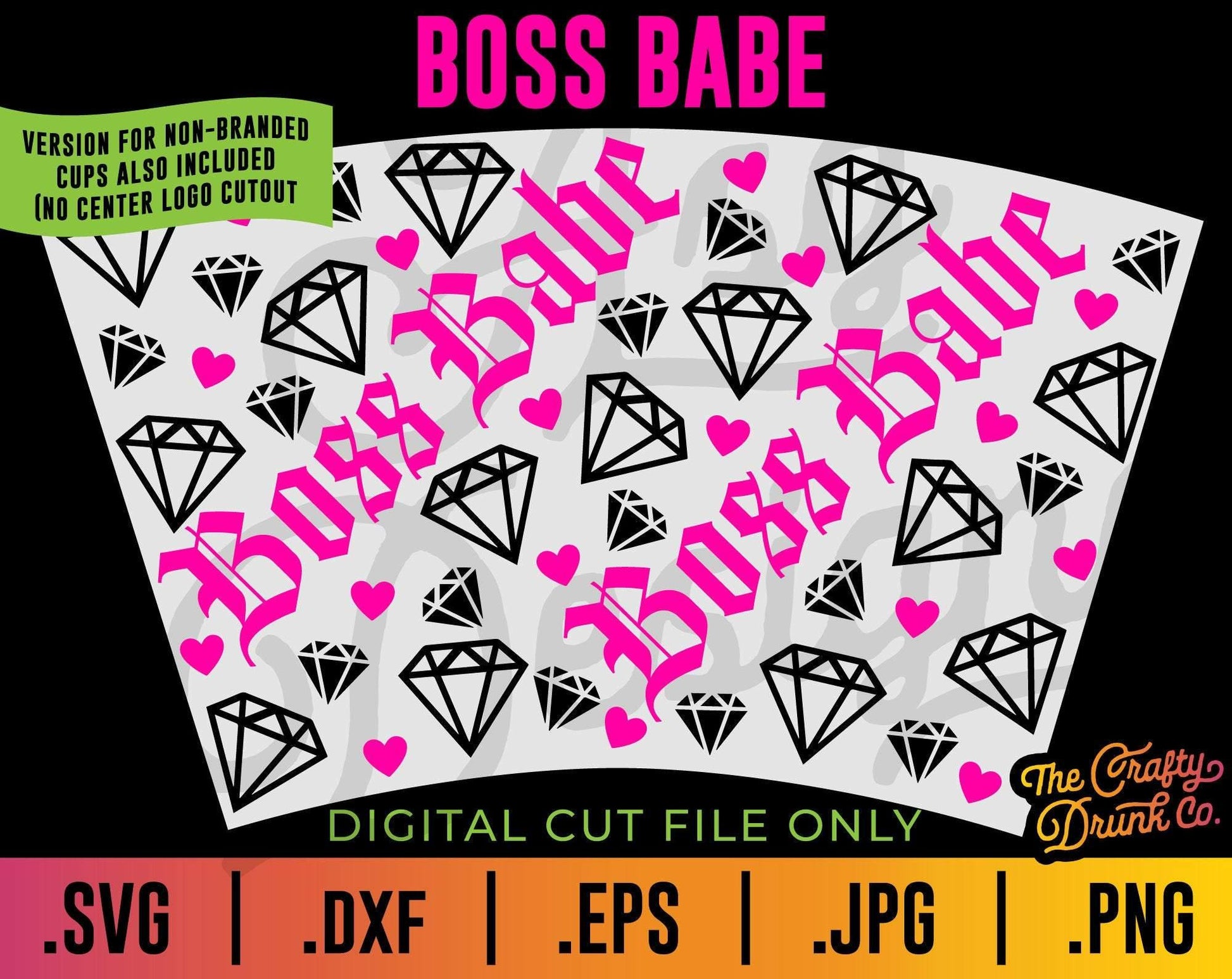 Boss Babe Cup Wrap SVG - TheCraftyDrunkCo