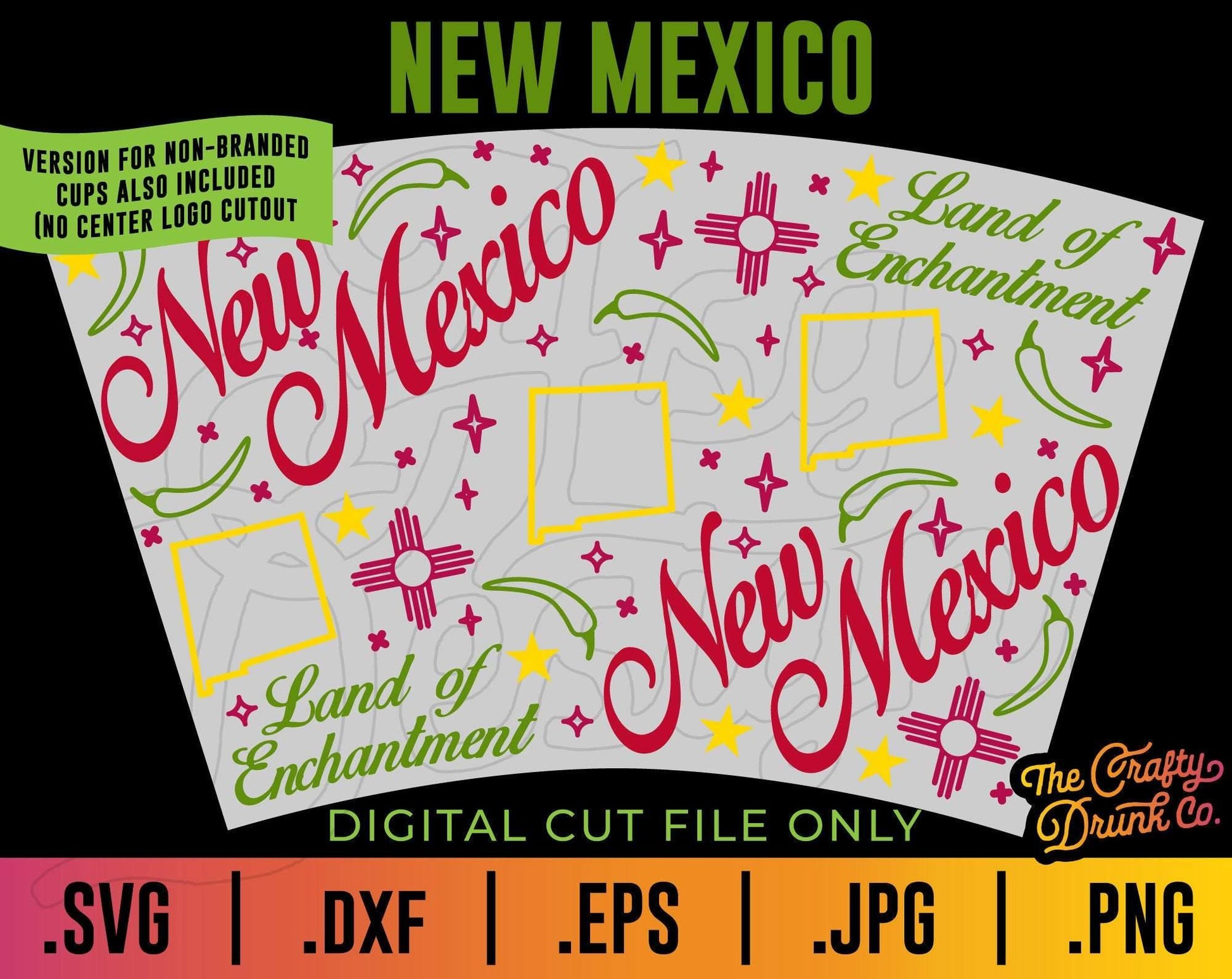 New Mexico State Cup Wrap SVG - TheCraftyDrunkCo