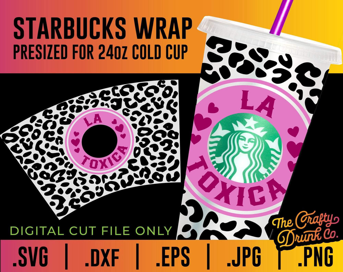 La Toxica Cup Wrap SVG - TheCraftyDrunkCo