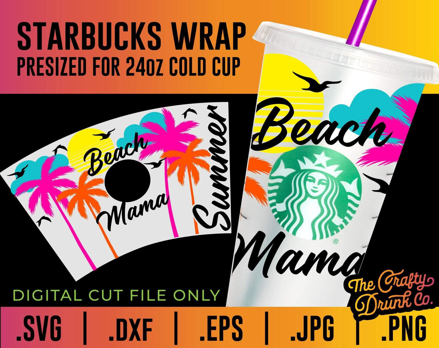 Beach Mama Beach Baby Cup Wrap Bundle - TheCraftyDrunkCo