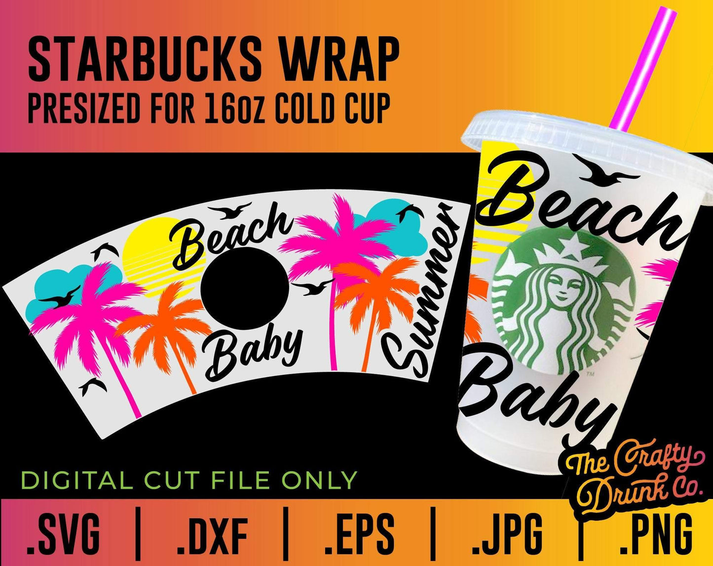 Beach Mama Beach Baby Cup Wrap Bundle - TheCraftyDrunkCo