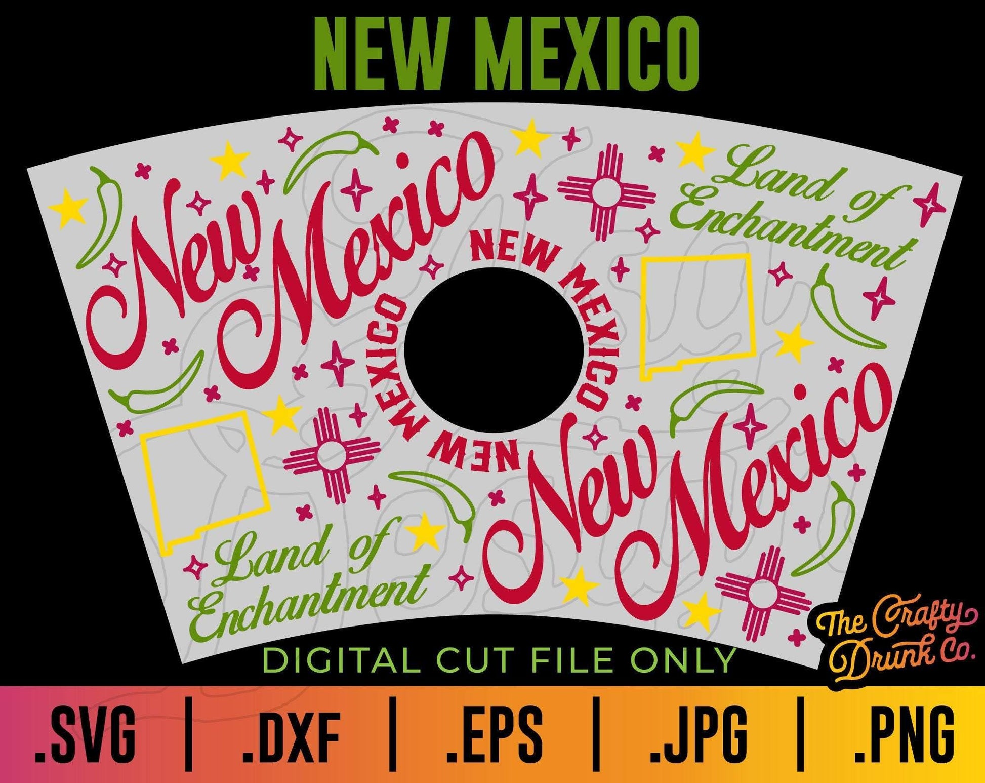 New Mexico State Cup Wrap SVG - TheCraftyDrunkCo