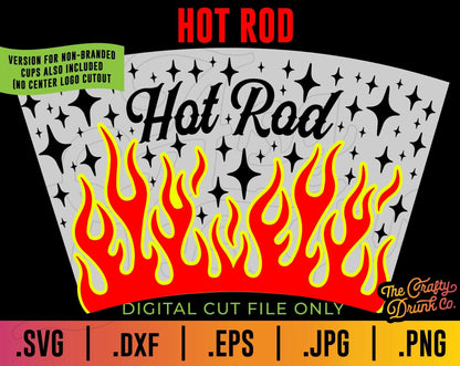 Hot Rod Cup Wrap SVG - TheCraftyDrunkCo