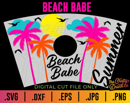 Beach Babe Summer Cup Wrap SVG - TheCraftyDrunkCo